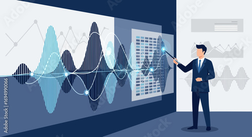 Professional analysis of data insights presented in a dynamic digital visualization