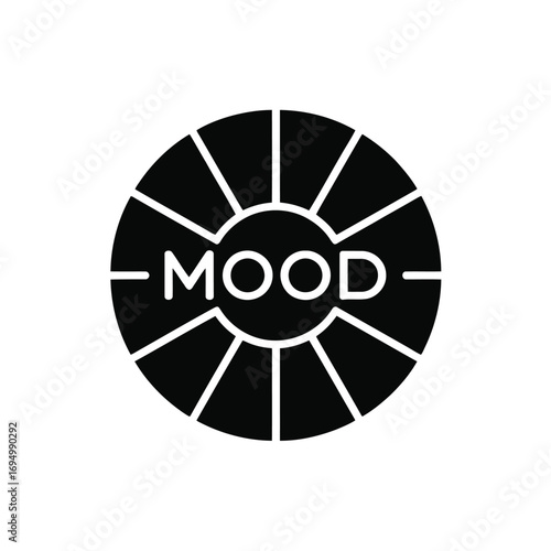 Mood circle segmentation concept in black and white simple design
