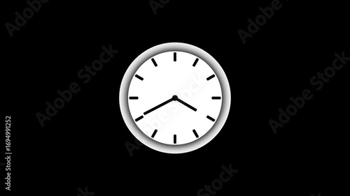 Wallpaper Mural Animation of clock ticking fast over caucasian, Black clock icon with moving arrows in 12 hour loop. Stopwatch animation. on a black background Torontodigital.ca
