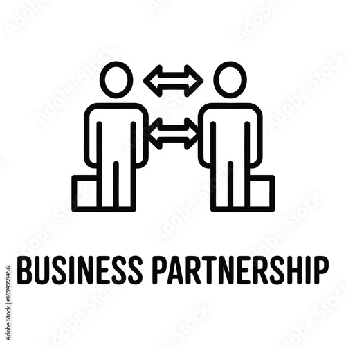 Business partnership and collaboration showing two people working together to achieve common goals and success silhouette