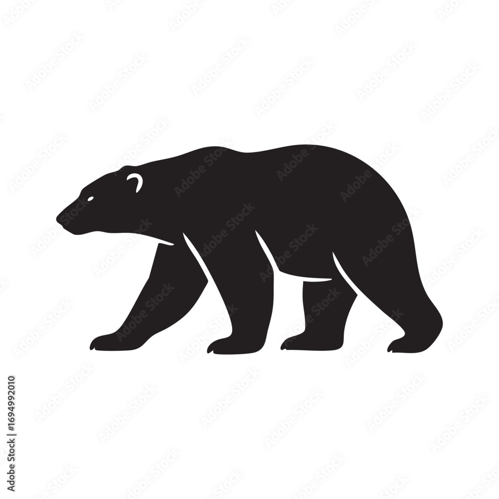 Obraz premium Silhouette of a Powerful Polar Bear Majestic and Strong in the Arctic Habitat Walking