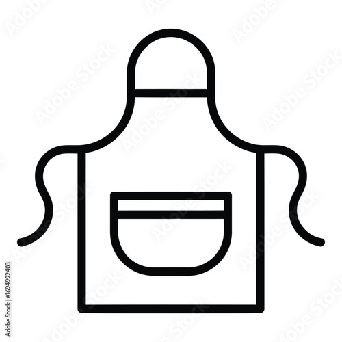 Simple vector illustration of an apron with a pocket suitable for culinary and crafting works silhouette