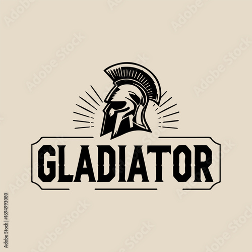 Gladiator helmet roman spartan, vector art illustration.