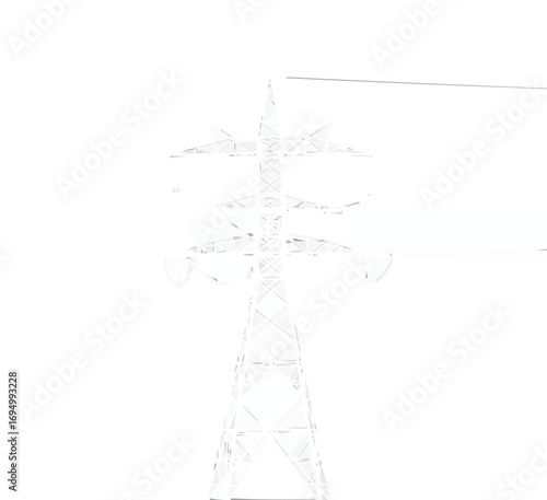 Detailed Line Drawing of a Steel Lattice Power Transmission TowerDetailed Line Drawing of a Steel Lattice Power Transmission Tower