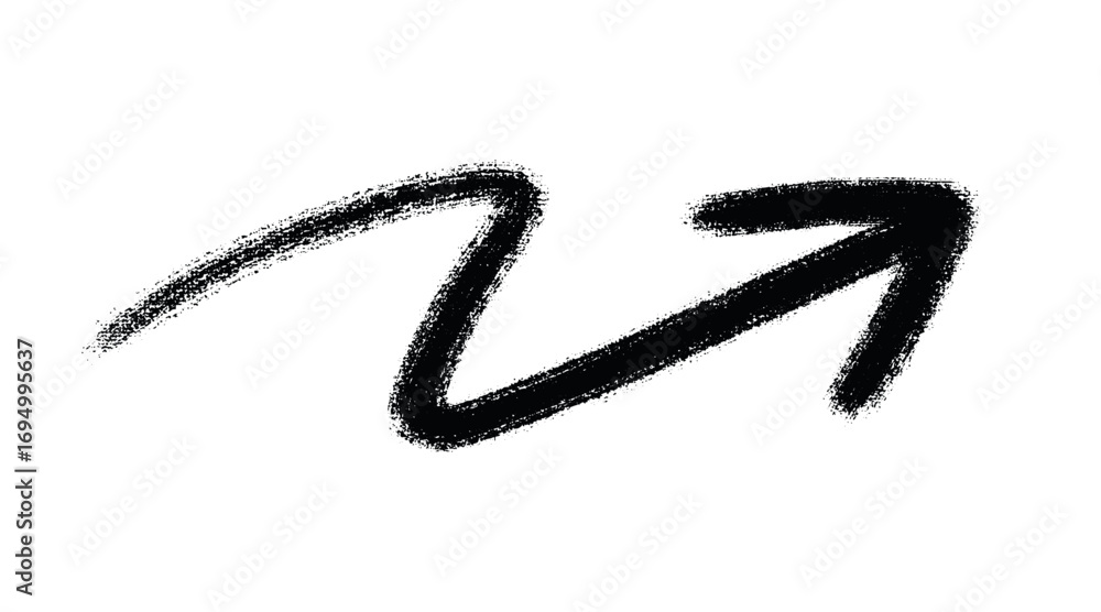 Fototapeta premium paint brush hand drawn arrow in grunge style a careless stroke of paint