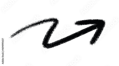 paint brush hand drawn arrow in grunge style a careless stroke of paint	
