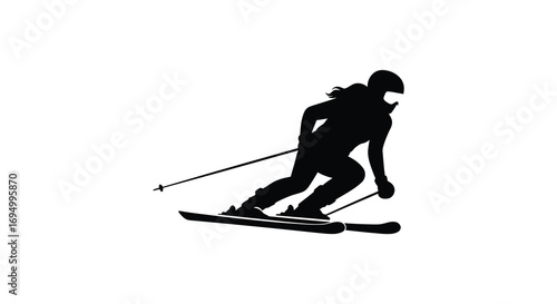 a skier in action captured with dynamic pose silhouette