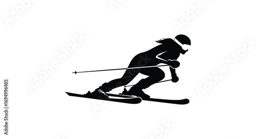 a skier in action captured with dynamic pose silhouette