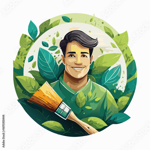 painter with paintbrush