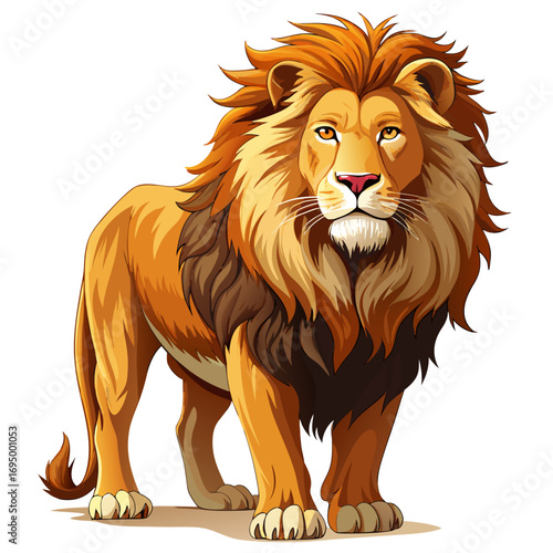 Lion real,white background