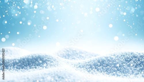 Wallpaper Mural Snowy landscape with soft blue light and falling snowflakes Torontodigital.ca