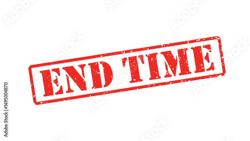 End Time Stamp Badge – Red Grunge Rubber Label