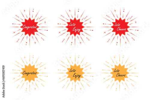 Congratulations lettering with golden burst