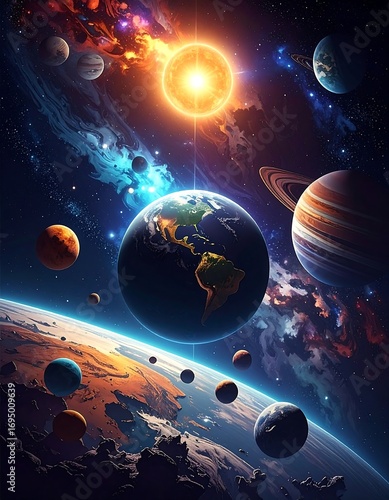 Colorful celestial panorama