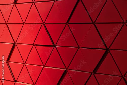 Red Triangular Surface A Modern Geometric Texture