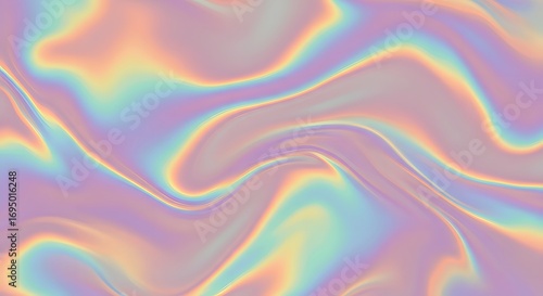 Iridescent abstract background with pastel colors and flowing wavy lines design element texture effect