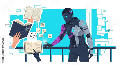 AI-Powered Education and Knowledge Acquisition with Advanced Robot and Humans Learning Together