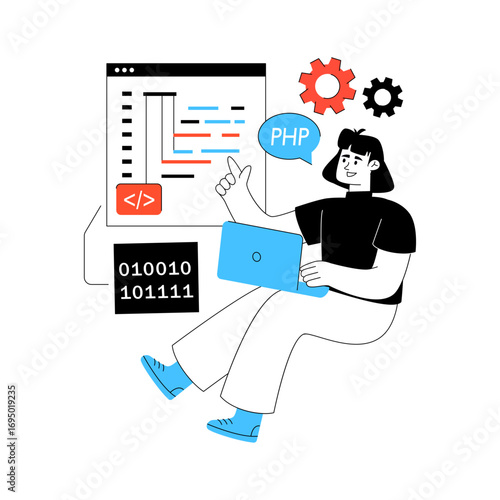 Modern vector design of php development