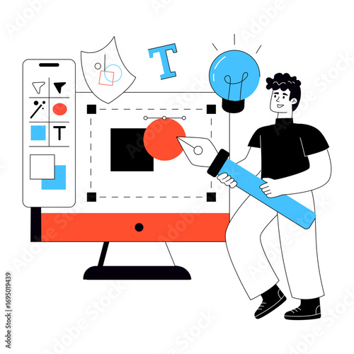 A unique design illustration of creative designer