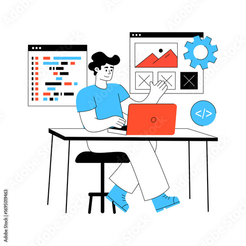 Trendy vector design of web development