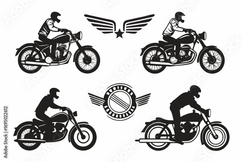 Motorcycle silhouette set