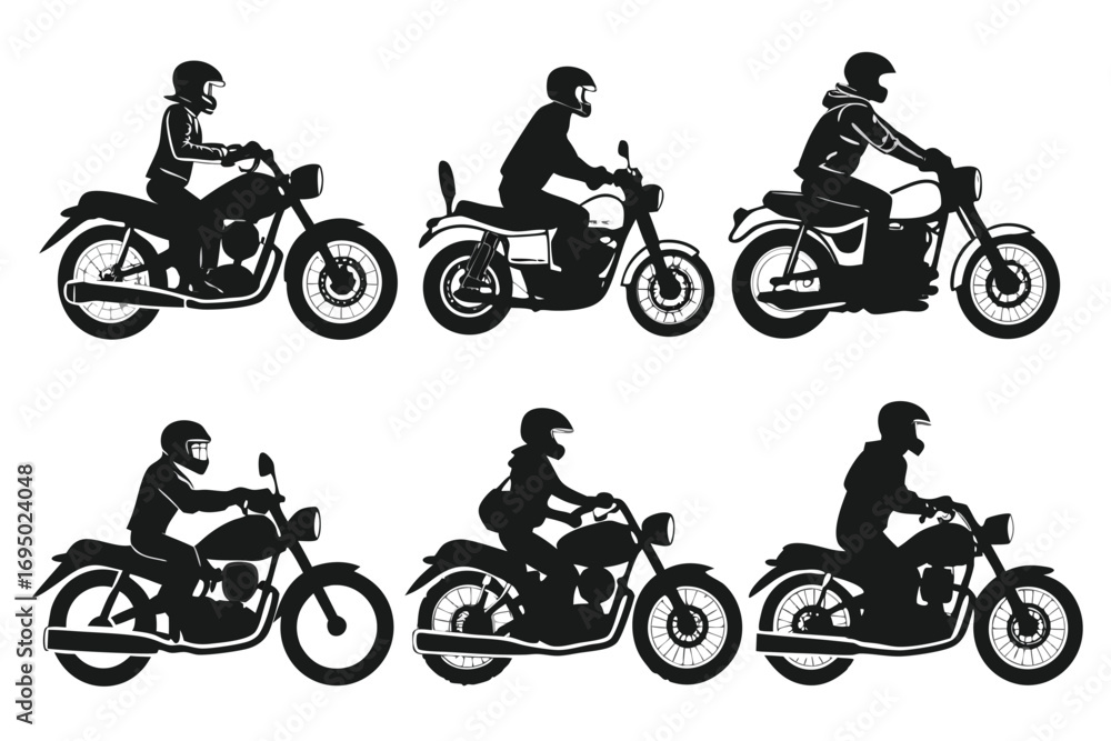 Fototapeta premium Motorcycle silhouette set