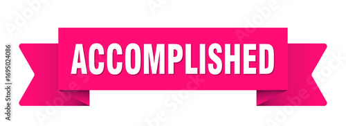 accomplished ribbon isolated on transparent background. accomplished ribbon