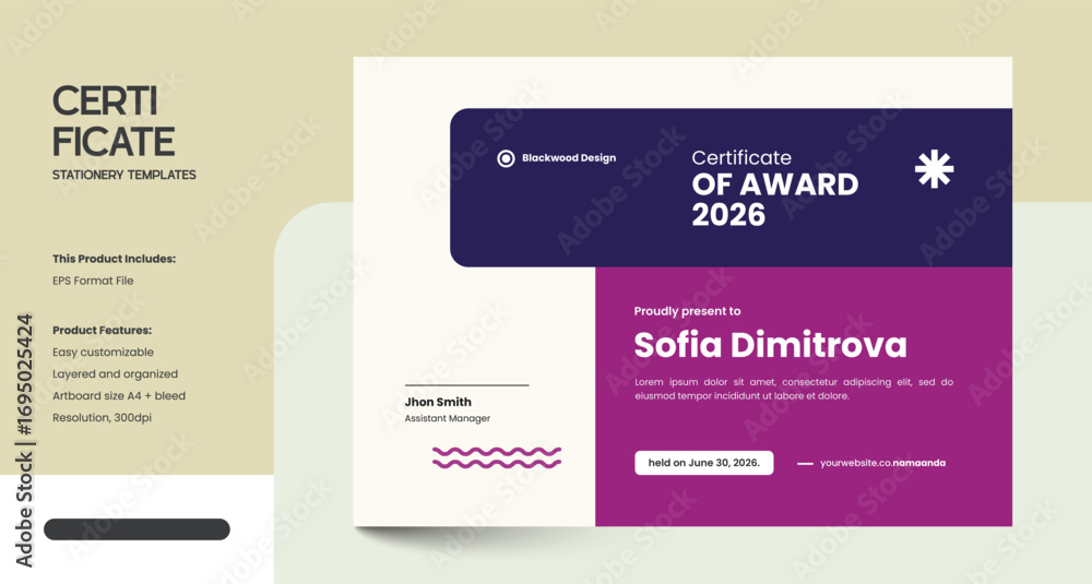 Creative Minimalist Design Certificate Template