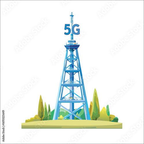 5G communication tower for wireless hi-speed internet. Mobile
