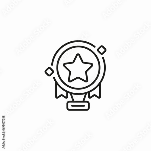 achievement award star icon sign vector