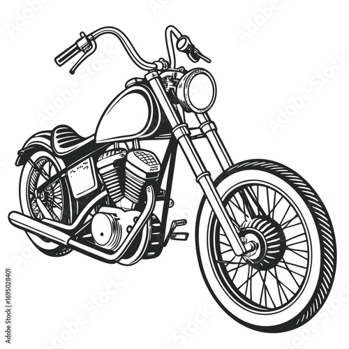 Sleek black sport motorcycle silhouette, a powerful and dynamic superbike icon isolated on a white background for design