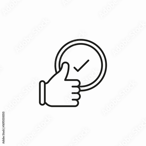 approved with thumbs icon sign vector