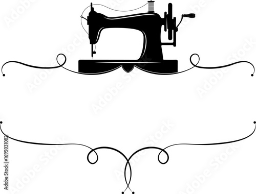 Hand sewing machine and pattern, sign frame for sewing and cutting