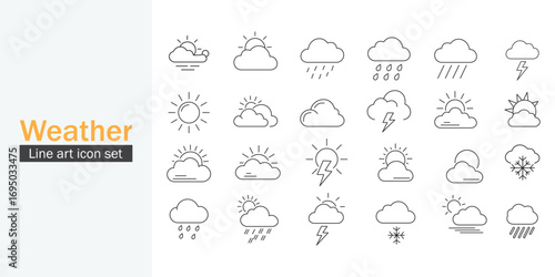 Weather Icon Set Liner Style Symbol