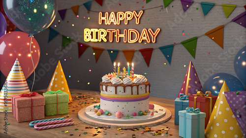 birthday cake with candles