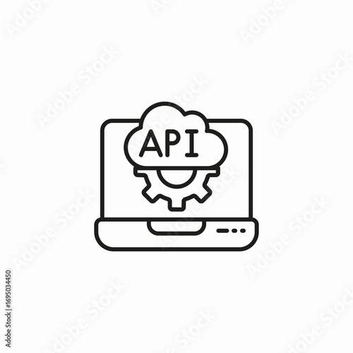 cloud api service icon sign vector