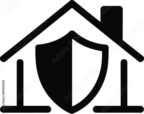 House with Security Shield Icon