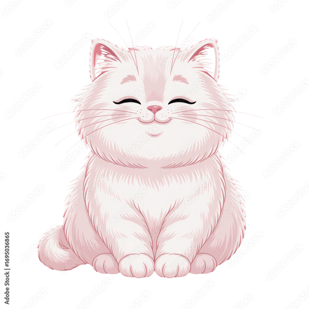 Obraz premium 3d rendered illustration of a fluffy white kitten isolated on transparent background
