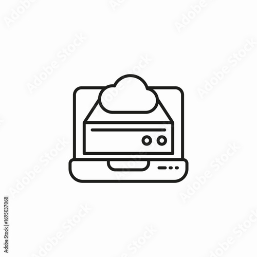 cloud server connection icon sign vector