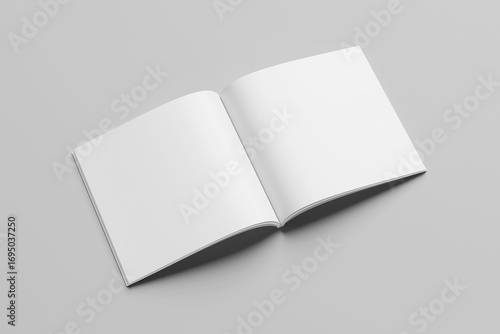 Blank square magazine open and cover