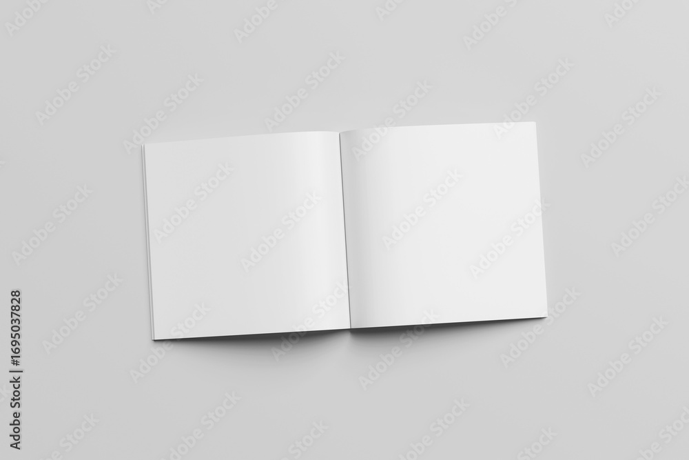 Fototapeta premium Blank square magazine open and cover