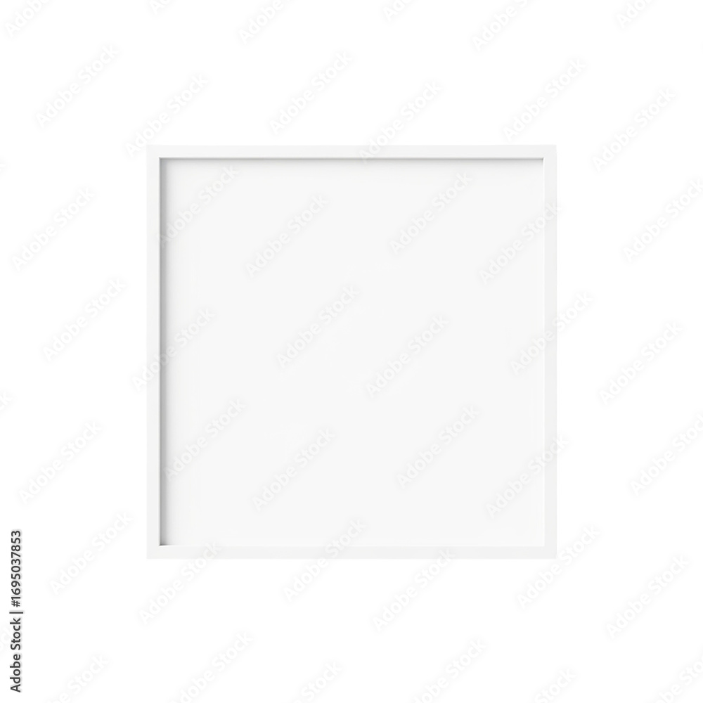 Obraz premium White Square Frame Decor Minimalist Aesthetic Modern Interior Design Element Blank Template on transparent background