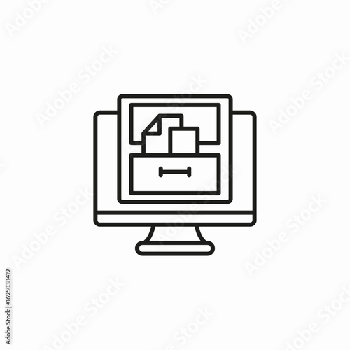 computer document archive icon sign vector