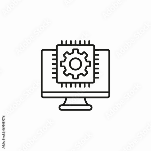 cpu chip desktop icon sign vector