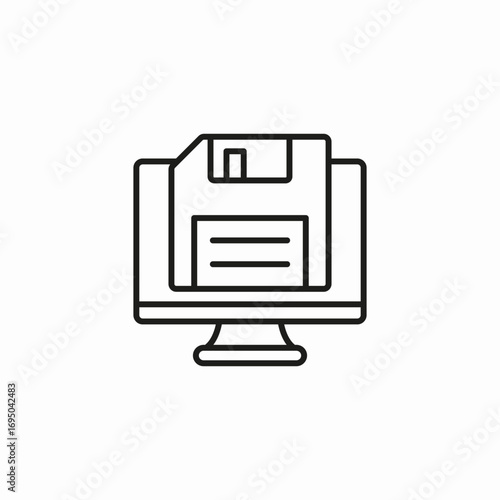 data saving desktop icon sign vector