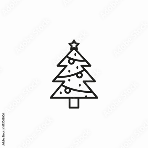 decorated christmas tree icon sign vector