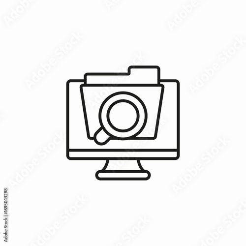 desktop folder search icon sign vector