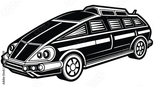 Black car vector illustration isolated on white background