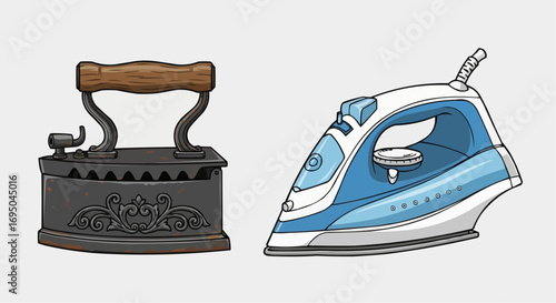 Vintage and Modern Laundry Irons