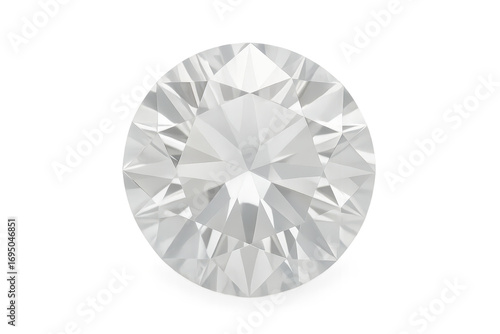 Brilliant cut diamond jewel, isolated on transparent background, luxury